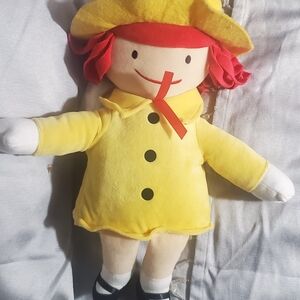 Kohls Cares MADELINE Yellow Dress & Hat Red Hair Plush Stuffed Doll Size 10"